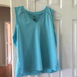 Athletic Works sleeveless V neck aqua top XL